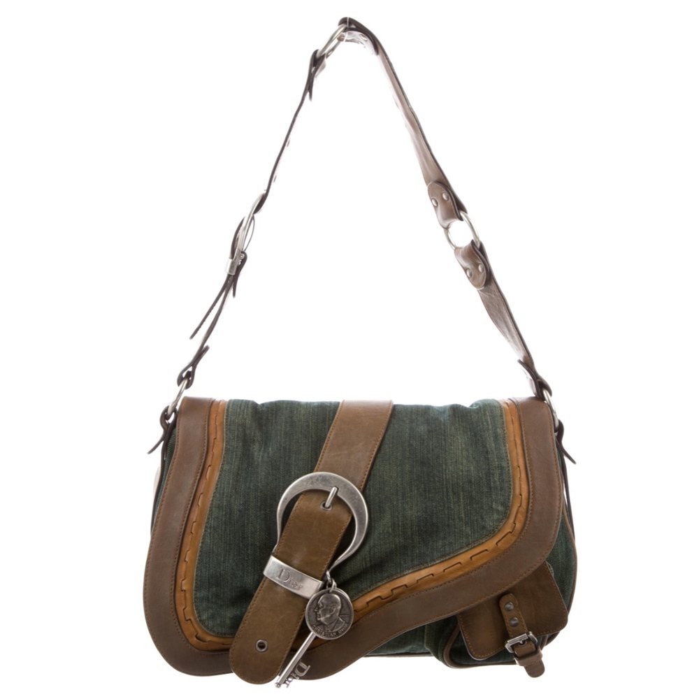 CHRISTIAN DIOR Denim Gaucho Bag